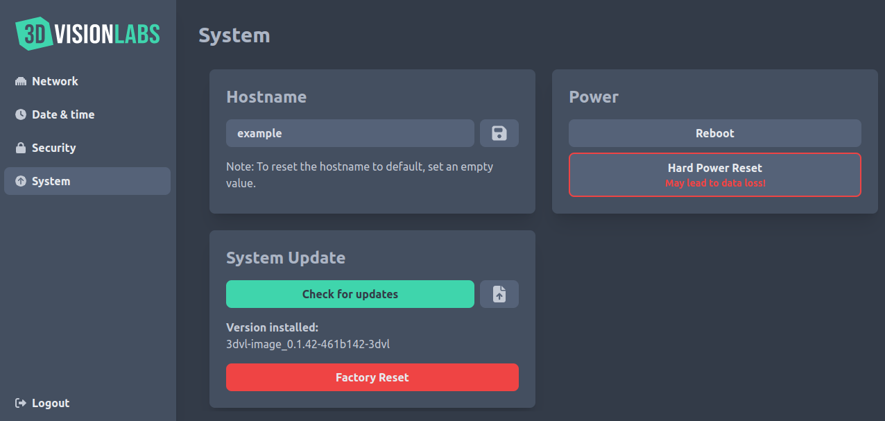 systemservices system config